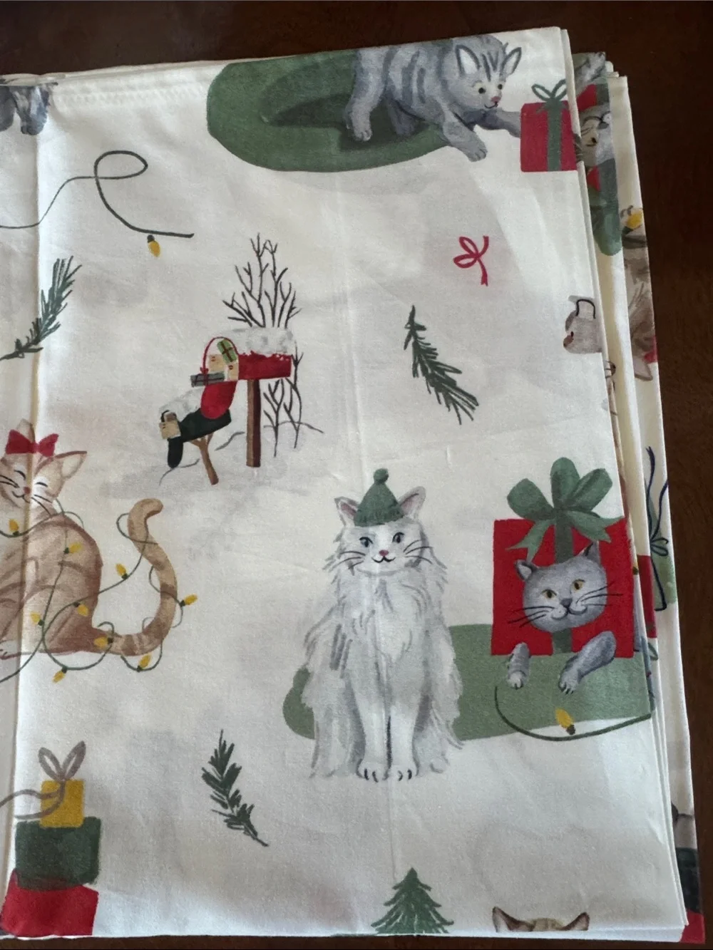 Holiday Cats Organic Full Size Sheet Set - New!